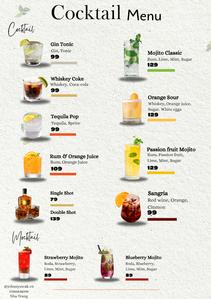 Menu Johnny Steak House 1-2