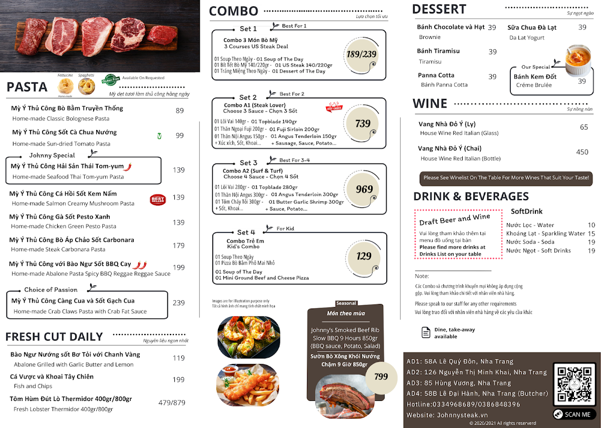Menu Johnny Steak House 1-8